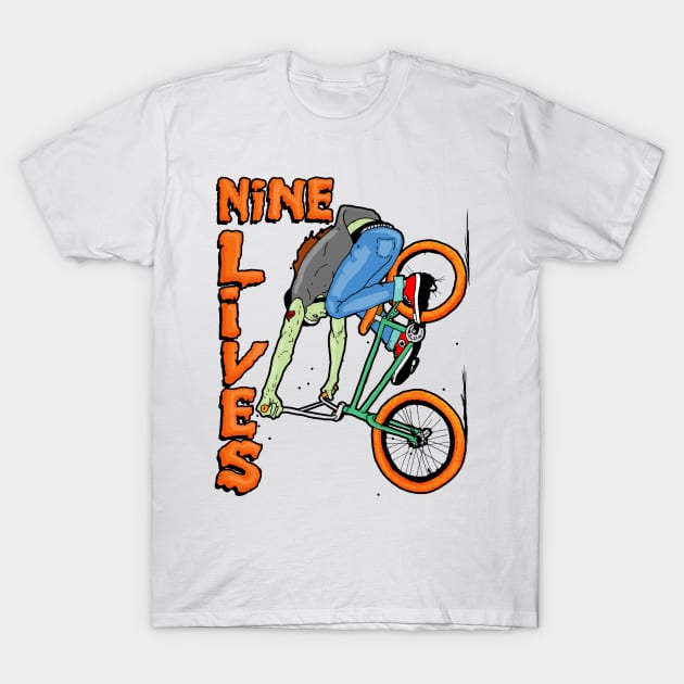 Nine Lives bmx downhill T-Shirt by Johanmalm